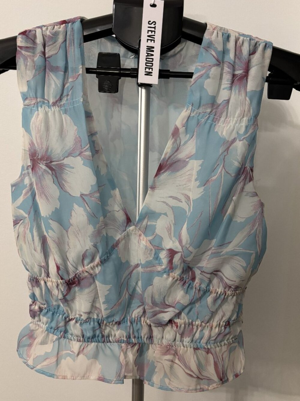 Steve Madden crop floral sleeveless blouse Size S - NEW